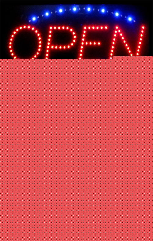 Salon nails tattoo window led open neon sign animated
