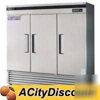 Turbo air 72 cu.ft solid 3 door reach in cooler nsf