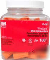 New gardner bender orange wire connectors 100PC 16-003 