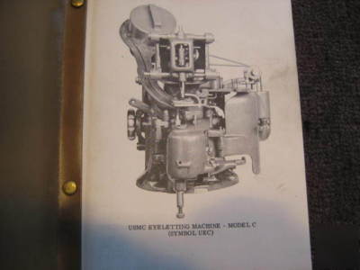 Usmc eyeletting machine model c parts book