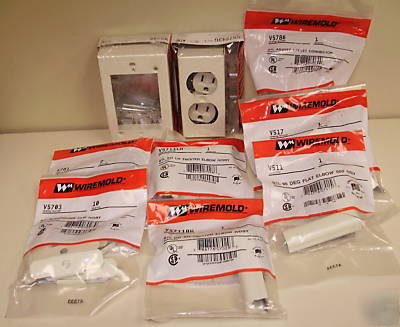 Wiremold (lot sale) fittings, receptacles and parts