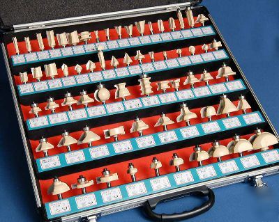 66 pc carbide tipp router bit 1/4'' shank aluminum case