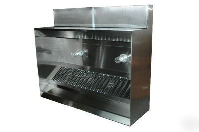 8' commercial restaurant ventilation hood system w fans