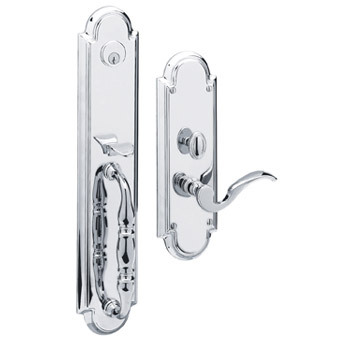 Baldwin 6544 entry handle trim set satin nickel