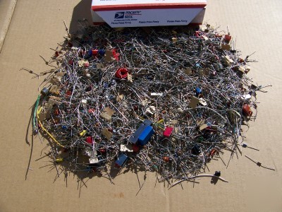Grab bag - resistors capacitors diodes +more - lot #17