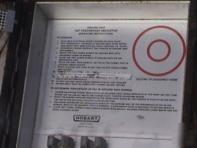 Hobart f-101 fat tester from meat packing house used 