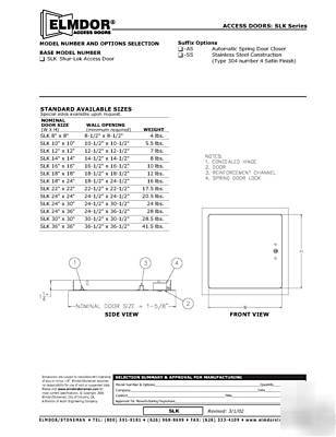 New elmdor mfg access panel 