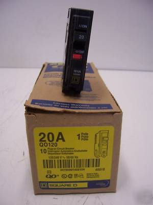 Square d Q0120 20A single pole circuit breaker BOXOF10