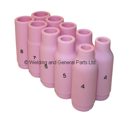 WP17,18,26 tig welding torch nozzle / shroud x 10 mixed