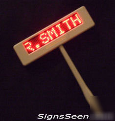 Battery operated red led sign w/car recharge-10 pk
