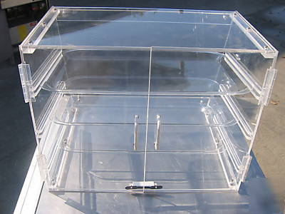 Commercial acrylic 3 tray display case doughnut cookies