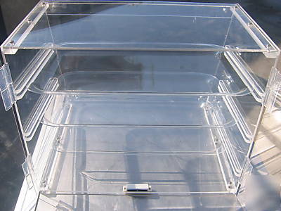 Commercial acrylic 3 tray display case doughnut cookies