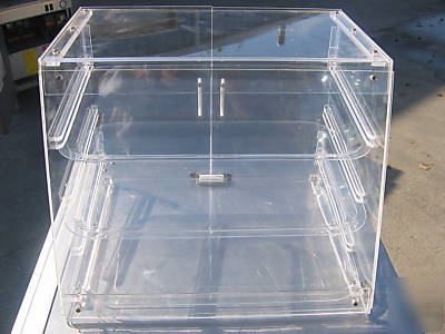 Commercial acrylic 3 tray display case doughnut cookies
