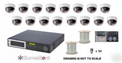 Complete everfocus 16 camera cctv package EDVR16D1-500