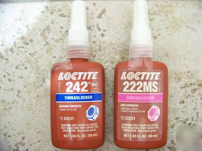 New loctite threadlocker 242 , 222MS brand 