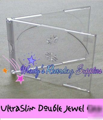 Ultra slim clear double cd dvd case 5.2 mm wow 15-pack