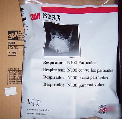 3M 8233 N100 respirator face mask w/ valve 3M8233