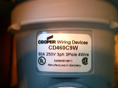 250V cooper electrical connector CD460C9W mennekes 3P4W