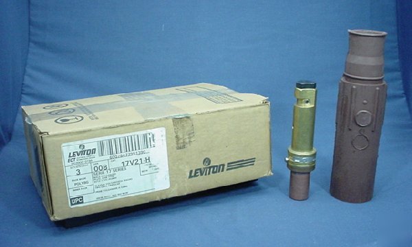 3 leviton brown 17 series ect male cam plugs 690A 600V