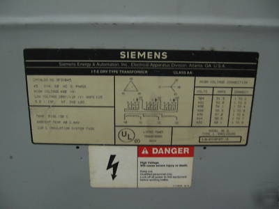 45 kva transformer pri 480V- sec 208Y/120 3 ph dry type