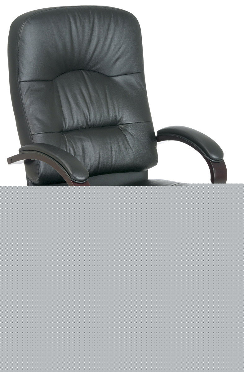 Executive computer desk black leather office chair