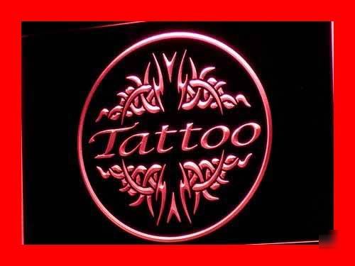 New I109-r open tattoo body piercing display light sign