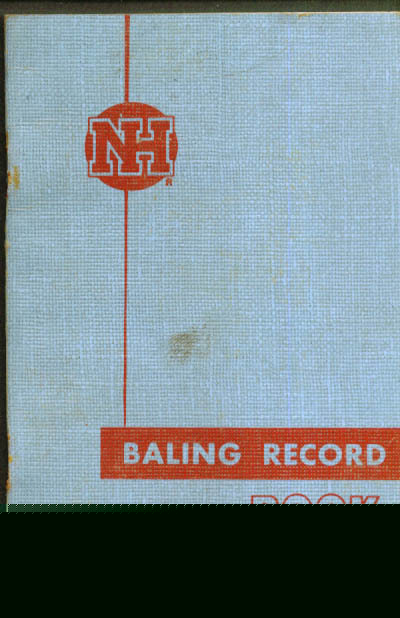 New holland baling record book 1956