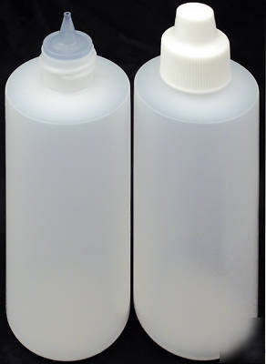 New plastic dropper bottles w/overcap, 4-oz. 12-pack, 