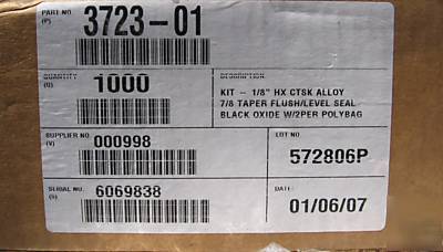 Pallet allen screws 26 cases of 500 1/4