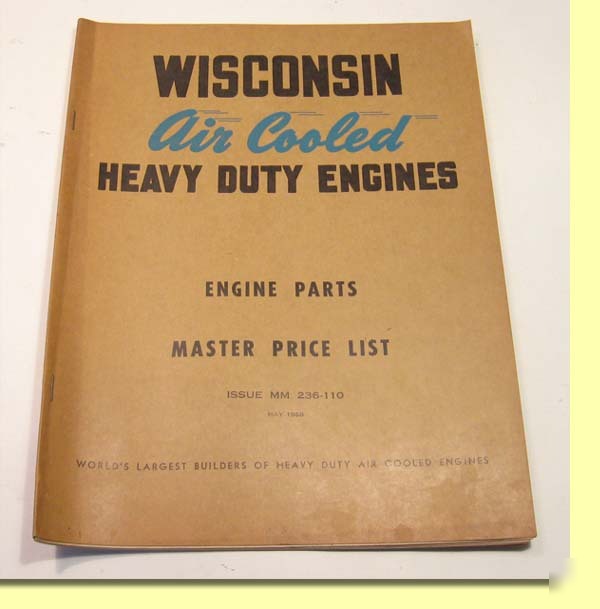 1958 wisconsin engine parts master price list