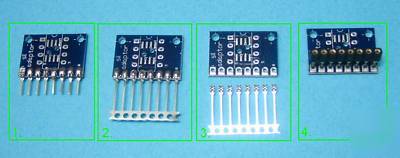 4X 8PIN soic / dip to sil adaptor / converter assembled
