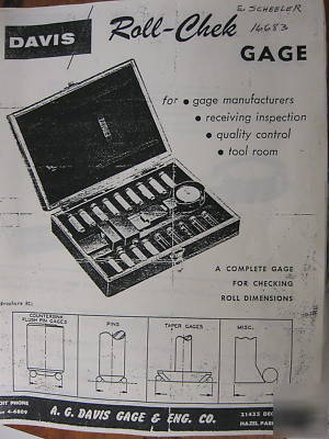 Ag davis roll chek gage in wood case