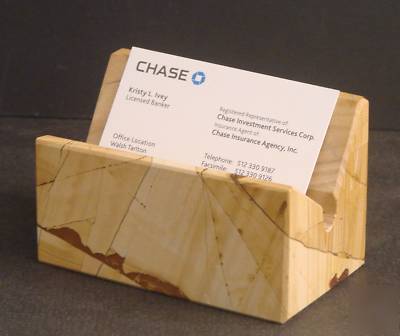Brown picture jasper business card holder