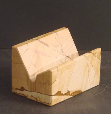 Brown picture jasper business card holder