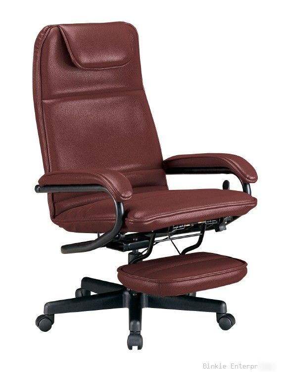 Burgundy power rest executive recliner office chair ofm