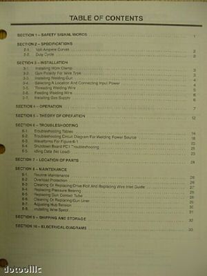 Service manual for millermatic 90 welder & ga-17C gun