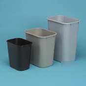 Soft molded plastic wastebasket, 10-1/4 gallon, gray