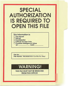 Special authority file folder