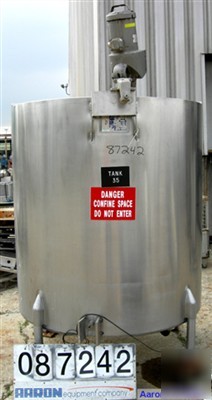 Used: will flow kettle, 528 gallon, 304 stainless steel