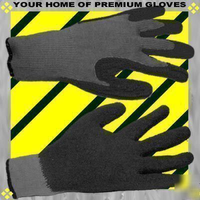 12 pr lrg work gloves black nitrile coated grip palm go