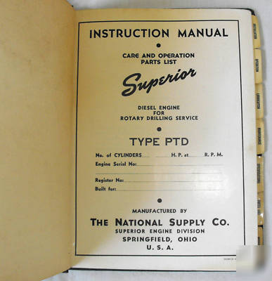 1950 instruction manual for atlas diesels by superior 