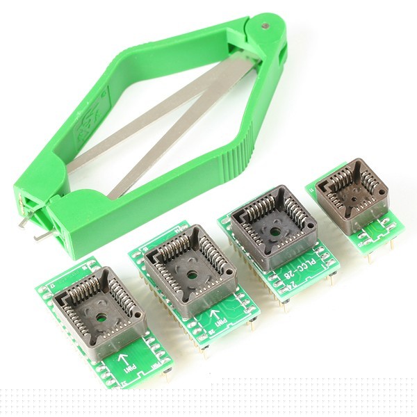 4 dip 20/24/28/32 to plcc 20/33/38 adapters + extractor