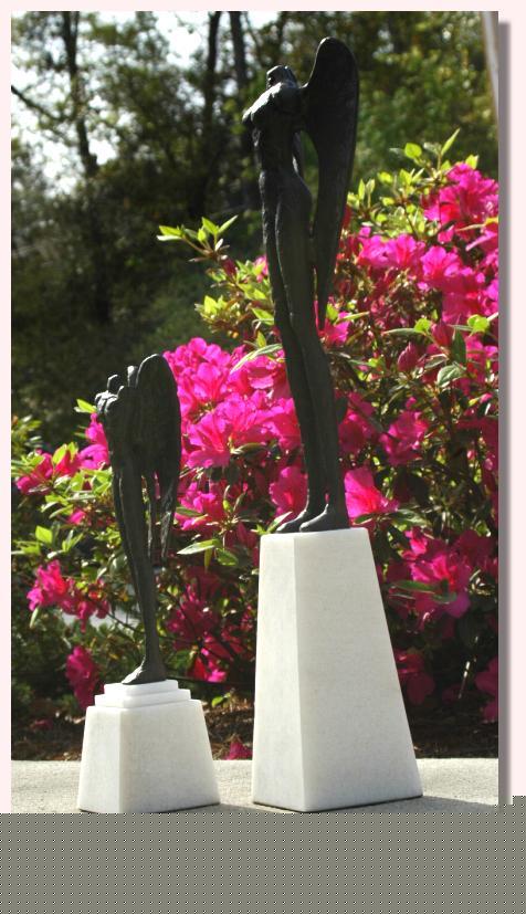 Angel statues bronze marble modern eames era old