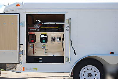 Hot water pressure washer trailer mounted, mobile wash