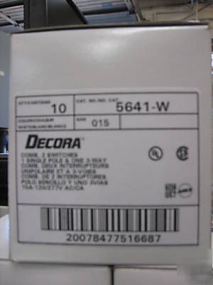 Leviton 5641-w 10-pack single pole/ 3-way stack switch