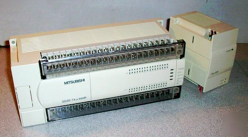 Mitsubishi plc cpu FX2N-64MR w/ FX2N-4DA nice 