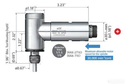 Nsk nakanishi 90Â°angle spindle rax-271E 1.18