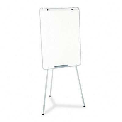 Oval off dry erase presentn easel, melaminegray, framed