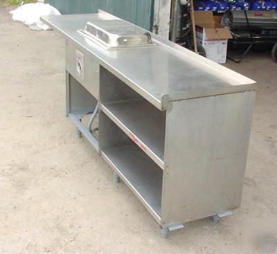 Small steam table with ss work table 