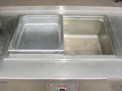 Small steam table with ss work table 